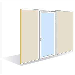 Drzwi jednoskrzydłowe rozwierne pełnej wysokości z ramą aluminiową 40 mm